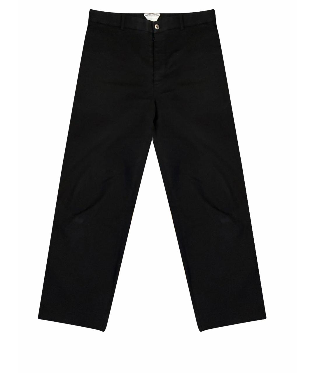 BOTTEGA VENETA Черные хлопковые повседневные брюки, фото 1