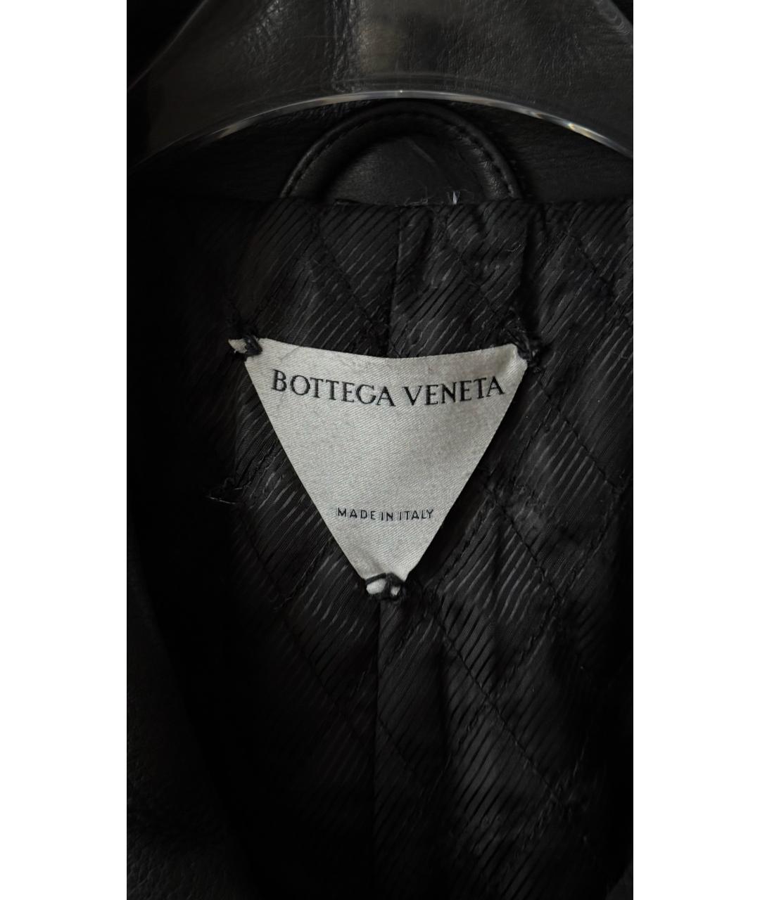 BOTTEGA VENETA Черное кожаное пальто, фото 3