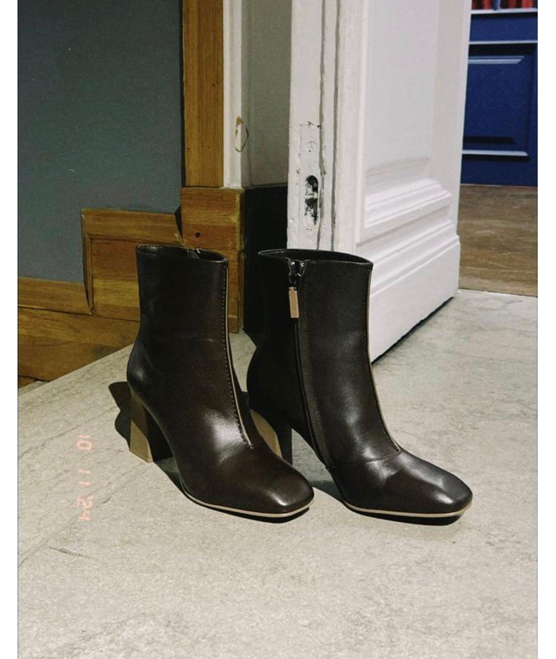 12 STOREEZ Коричневые кожаные ботильоны, фото 2