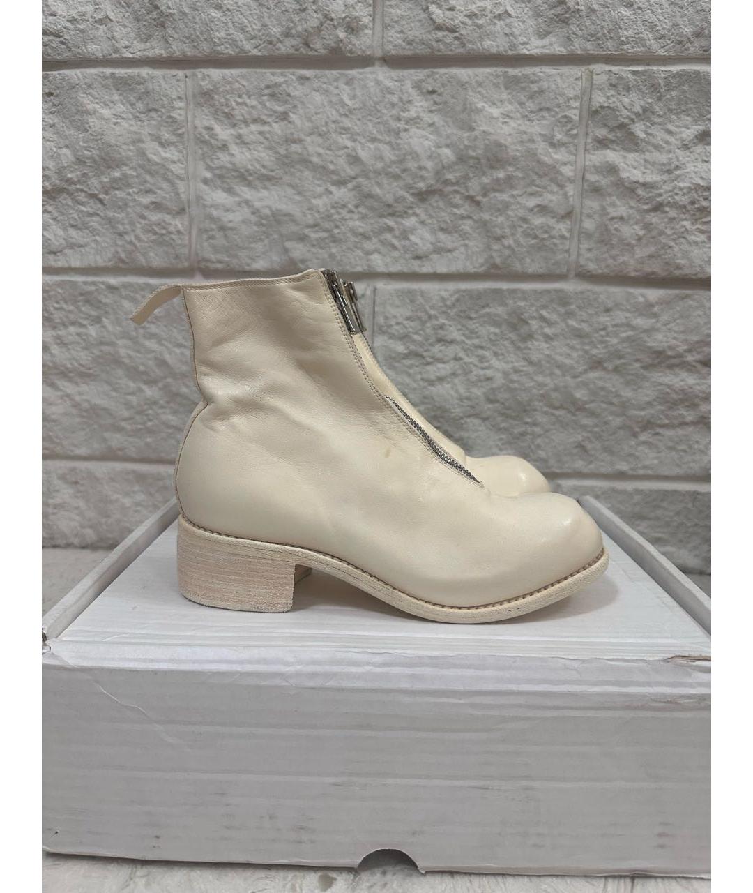 GUIDI Белые кожаные ботинки, фото 6