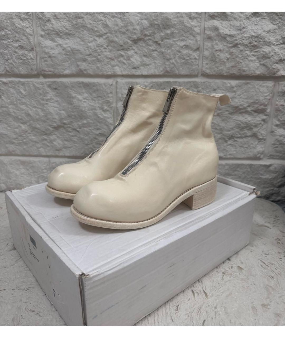 GUIDI Белые кожаные ботинки, фото 2