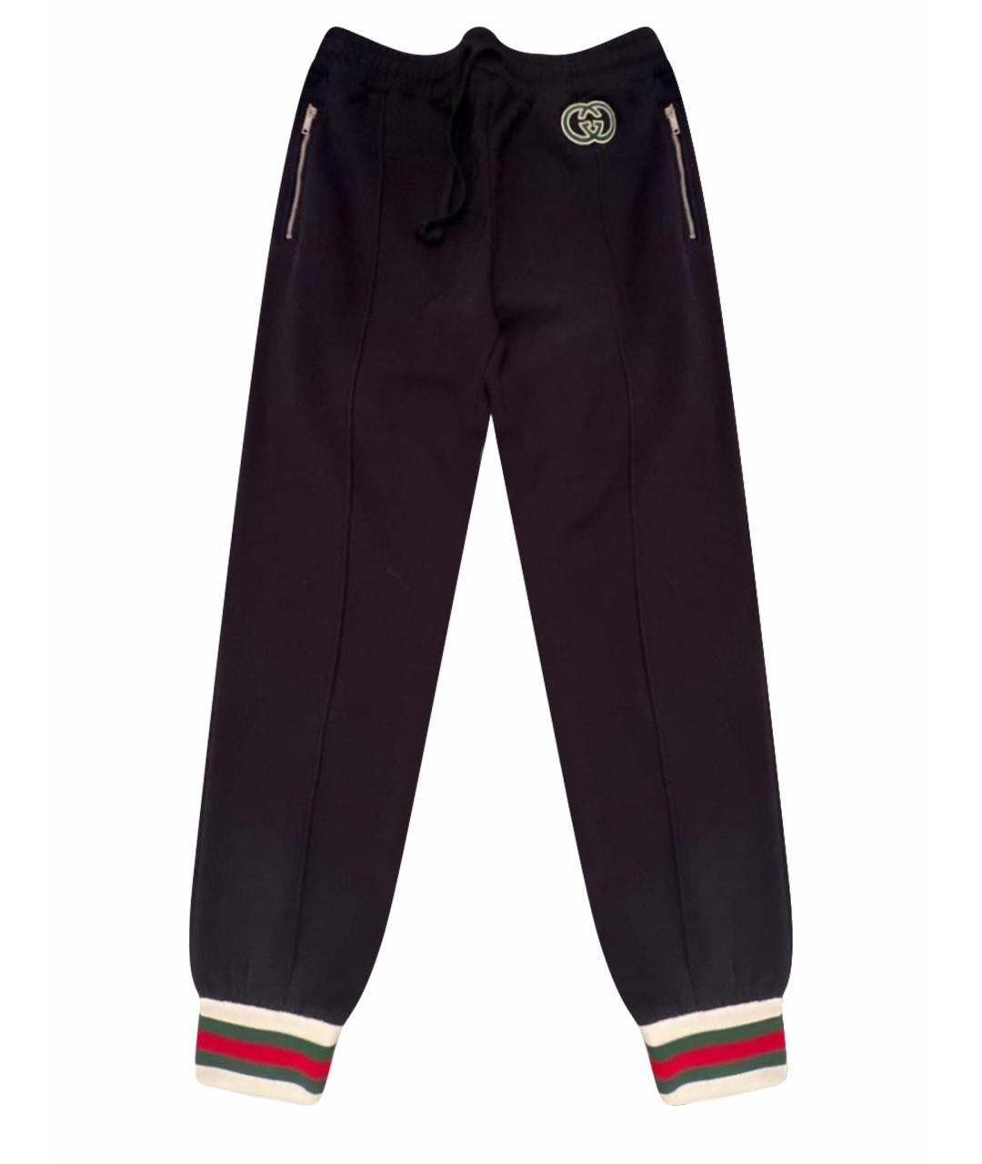 GUCCI Темно-синие хлопковые спортивные брюки и шорты, фото 1