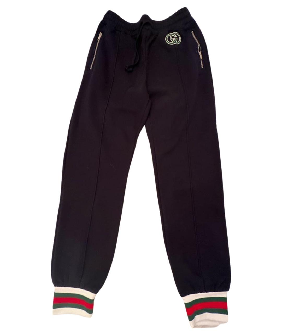 GUCCI Темно-синие хлопковые спортивные брюки и шорты, фото 10