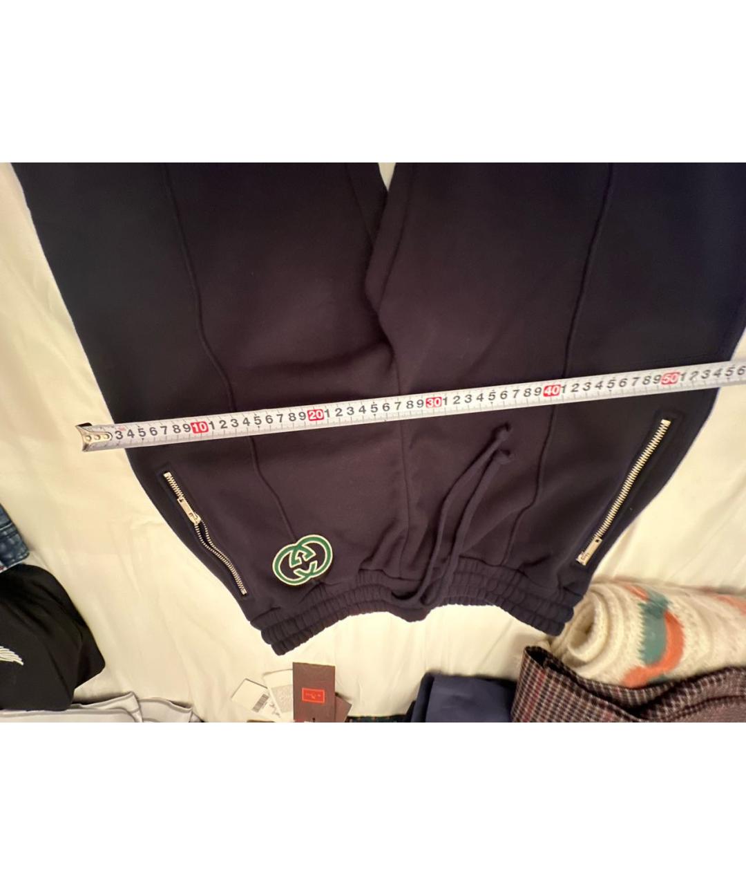 GUCCI Темно-синие хлопковые спортивные брюки и шорты, фото 7