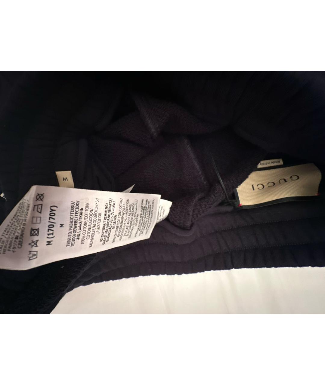 GUCCI Темно-синие хлопковые спортивные брюки и шорты, фото 4