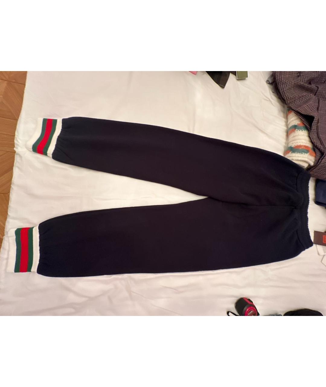 GUCCI Темно-синие хлопковые спортивные брюки и шорты, фото 2