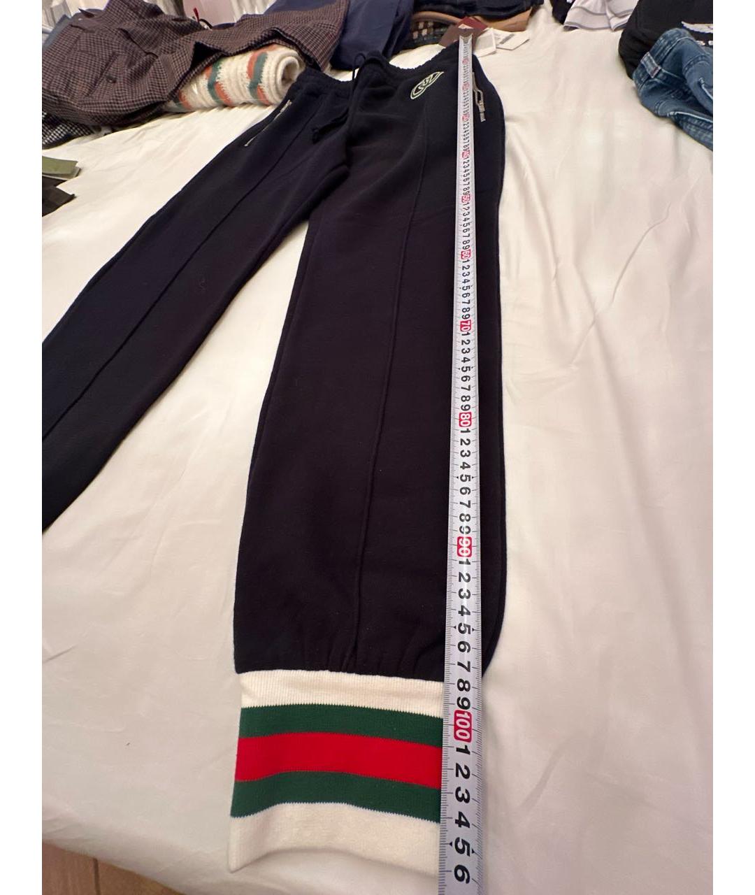 GUCCI Темно-синие хлопковые спортивные брюки и шорты, фото 8