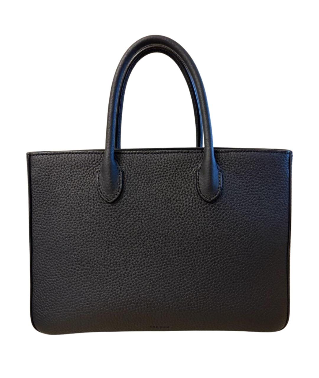 THE ROW Черная кожаная сумка с короткими ручками, фото 1