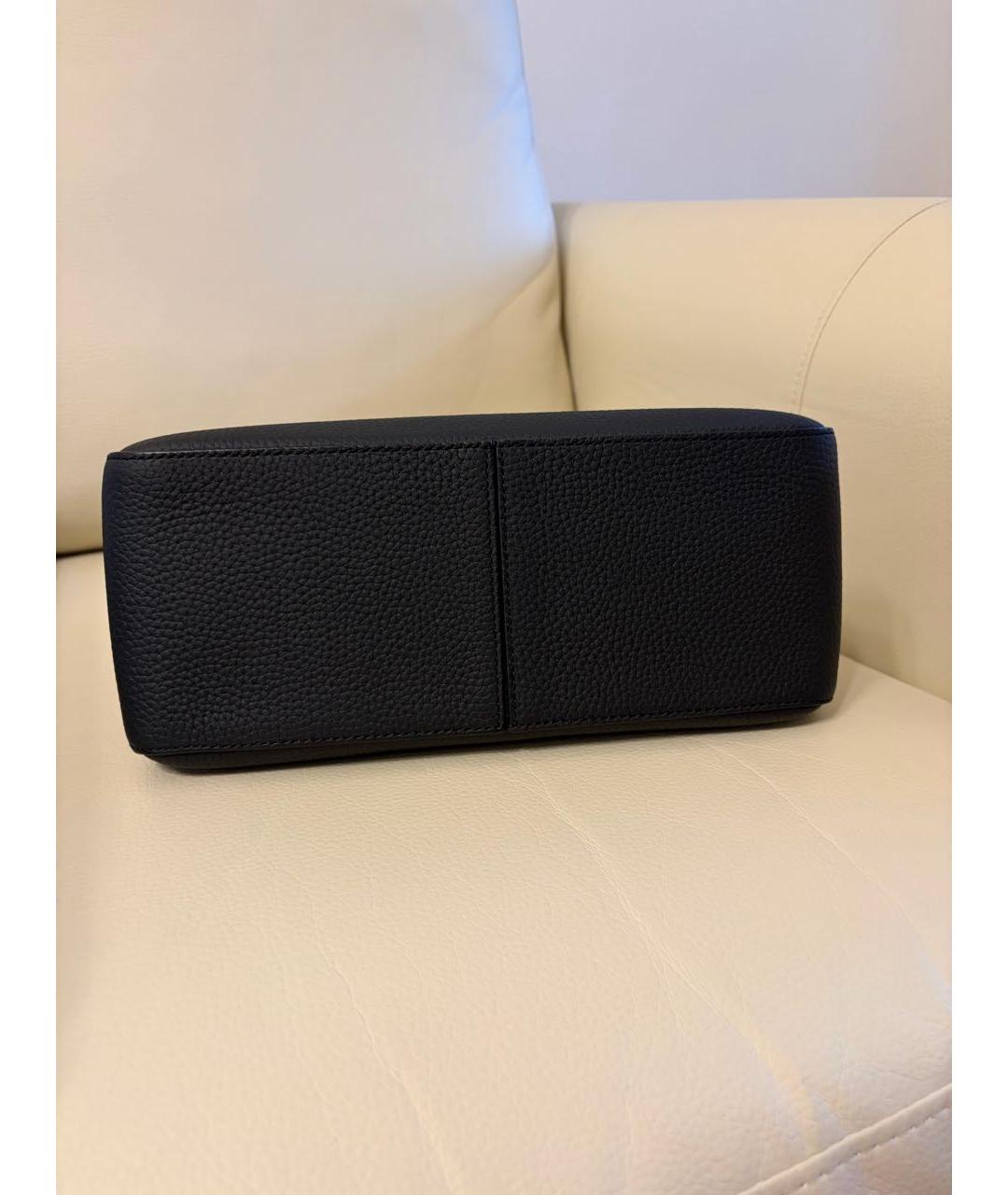 THE ROW Черная кожаная сумка с короткими ручками, фото 3