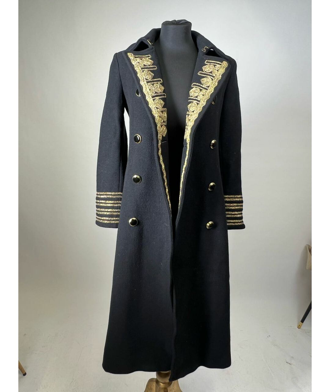 BAZAR DELUXE Черное шерстяное пальто, фото 7