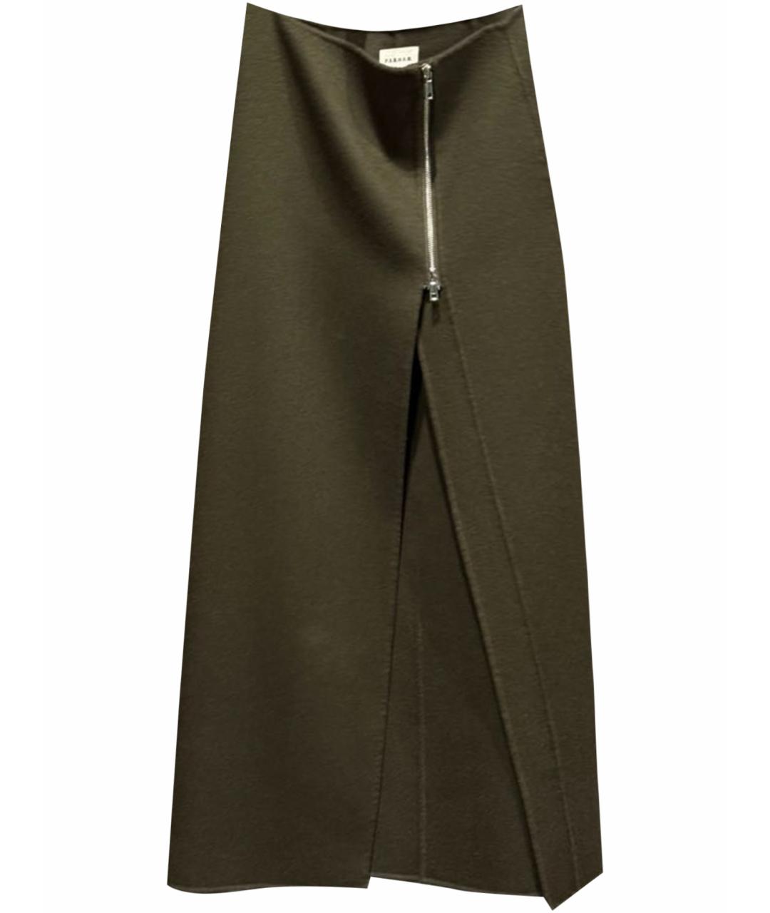 P.A.R.O.S.H. Хаки шерстяная юбка макси, фото 1