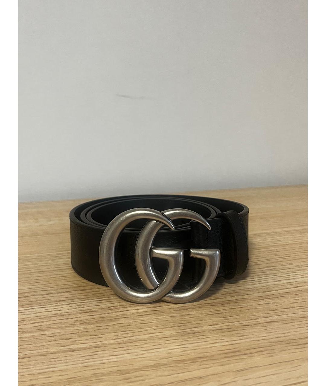 GUCCI Черный кожаный ремень, фото 3