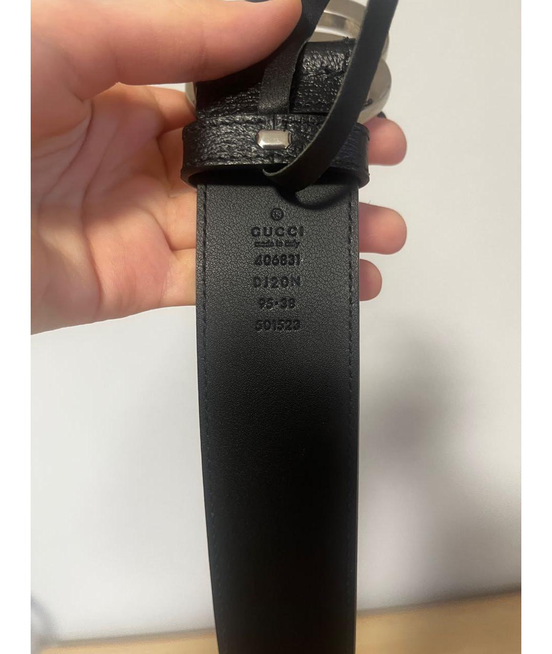 GUCCI Черный кожаный ремень, фото 4