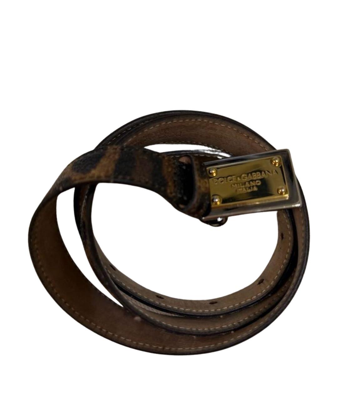 DOLCE&GABBANA Коричневый кожаный ремень, фото 1