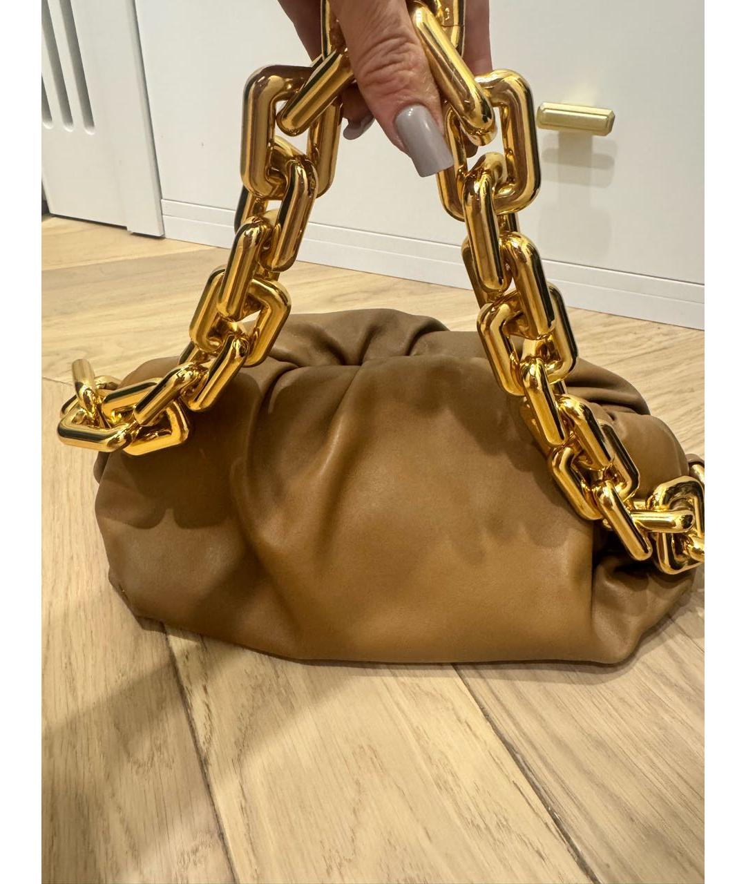 BOTTEGA VENETA Горчичная кожаная сумка через плечо, фото 6