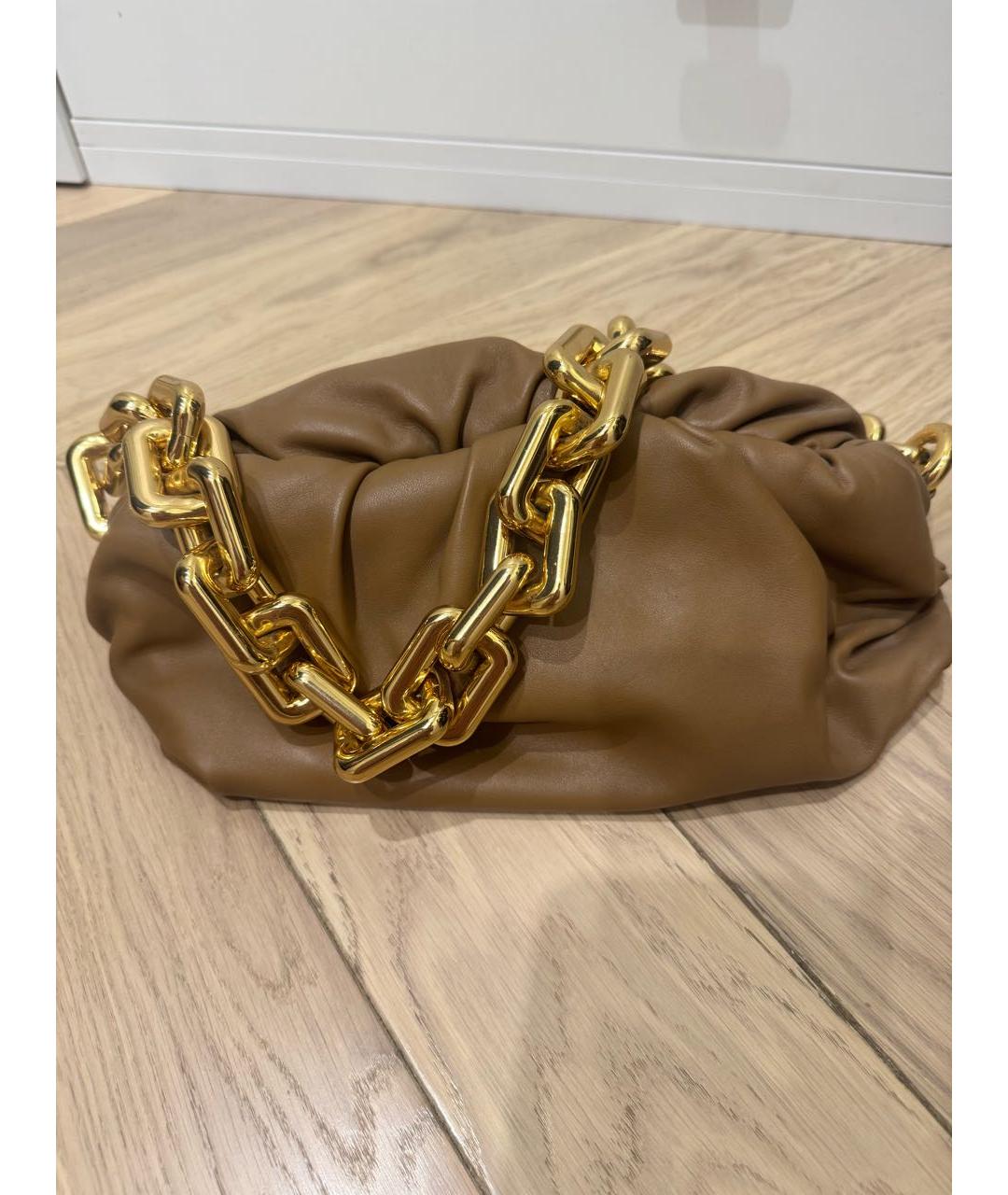 BOTTEGA VENETA Горчичная кожаная сумка через плечо, фото 3