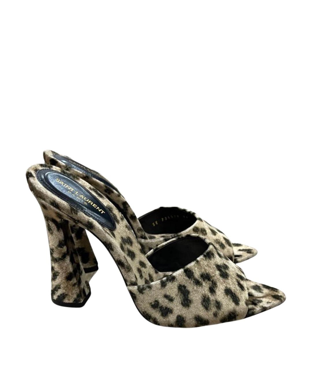SAINT LAURENT Мульти бархатные мюли, фото 1