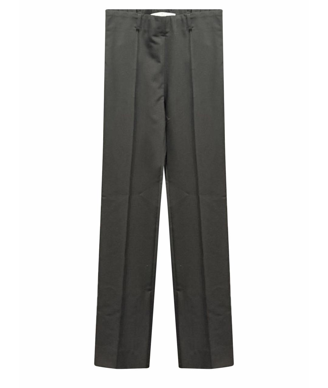 ROKH Черные шерстяные прямые брюки, фото 1