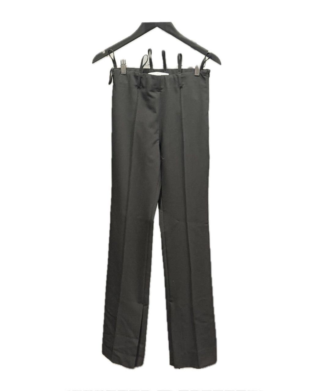 ROKH Черные шерстяные прямые брюки, фото 4