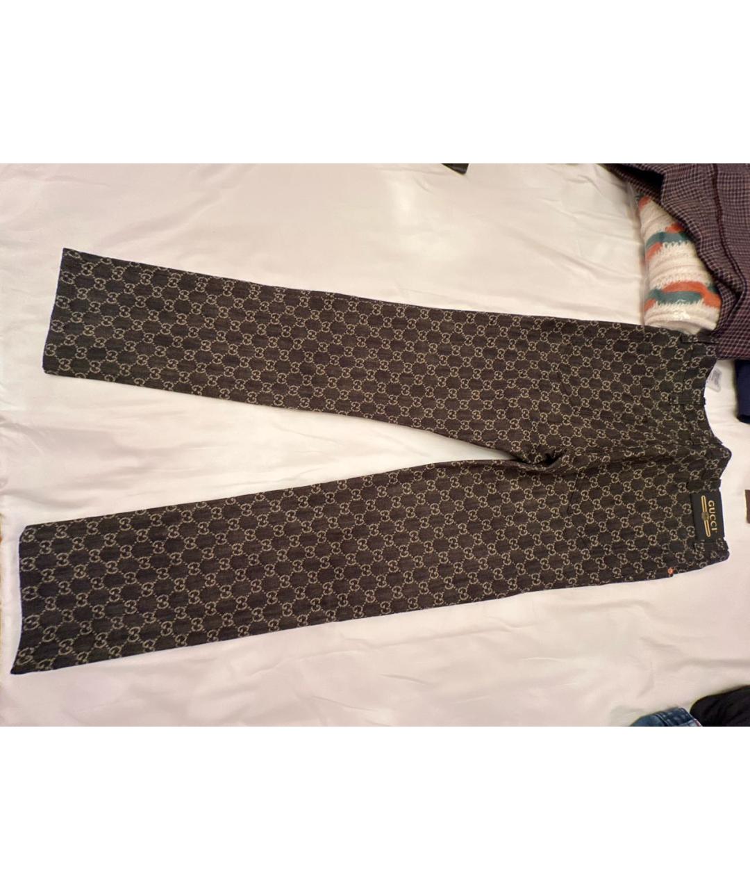 GUCCI Коричневые хлопковые прямые джинсы, фото 2