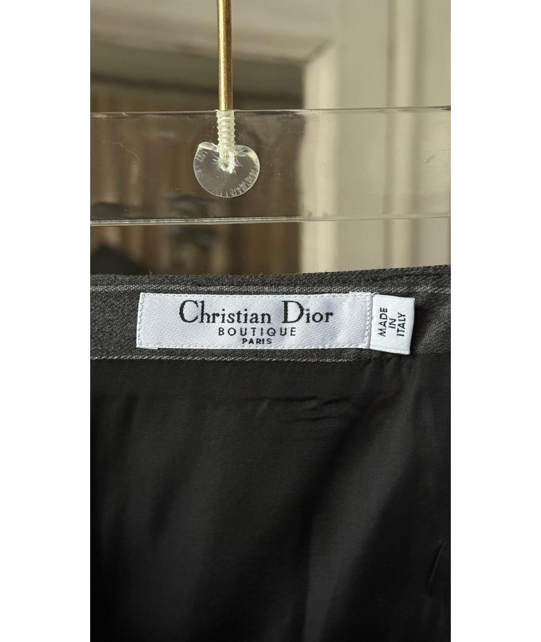CHRISTIAN DIOR Серая юбка мини, фото 3