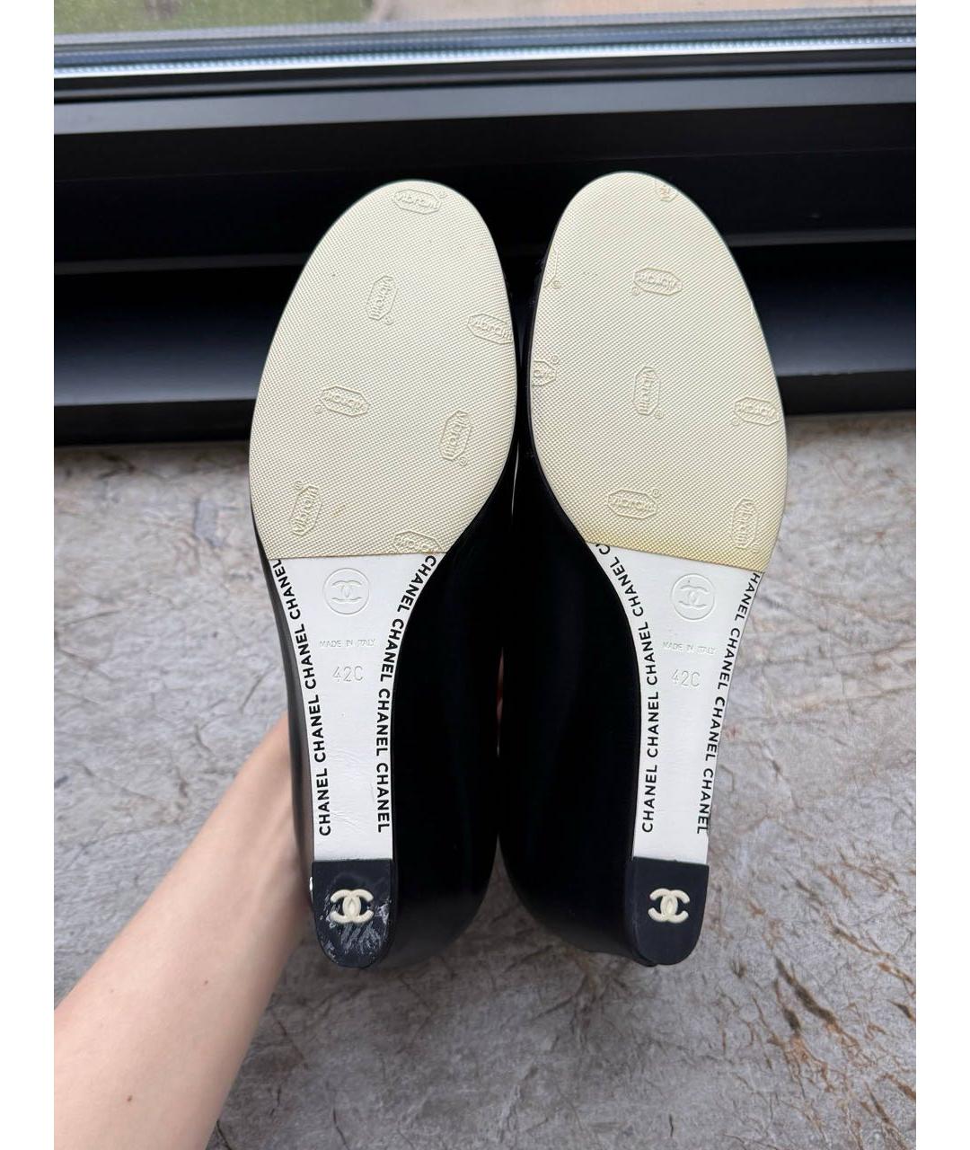 CHANEL Черные кожаные туфли, фото 6