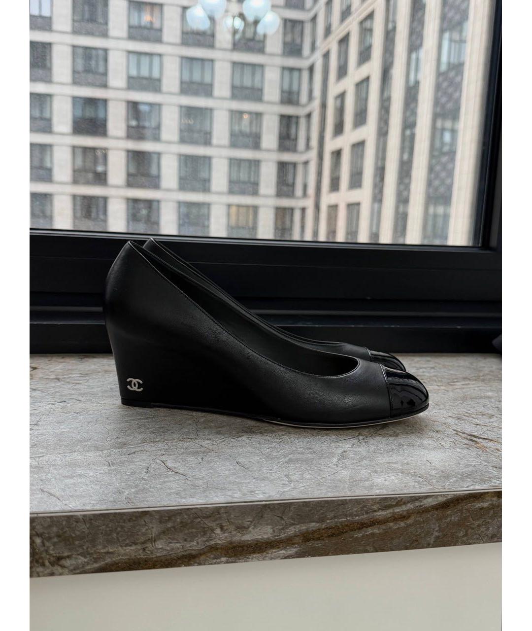 CHANEL Черные кожаные туфли, фото 7