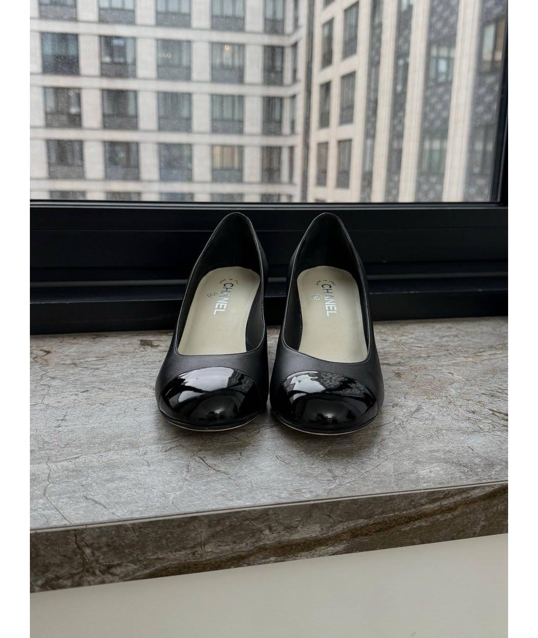 CHANEL Черные кожаные туфли, фото 2