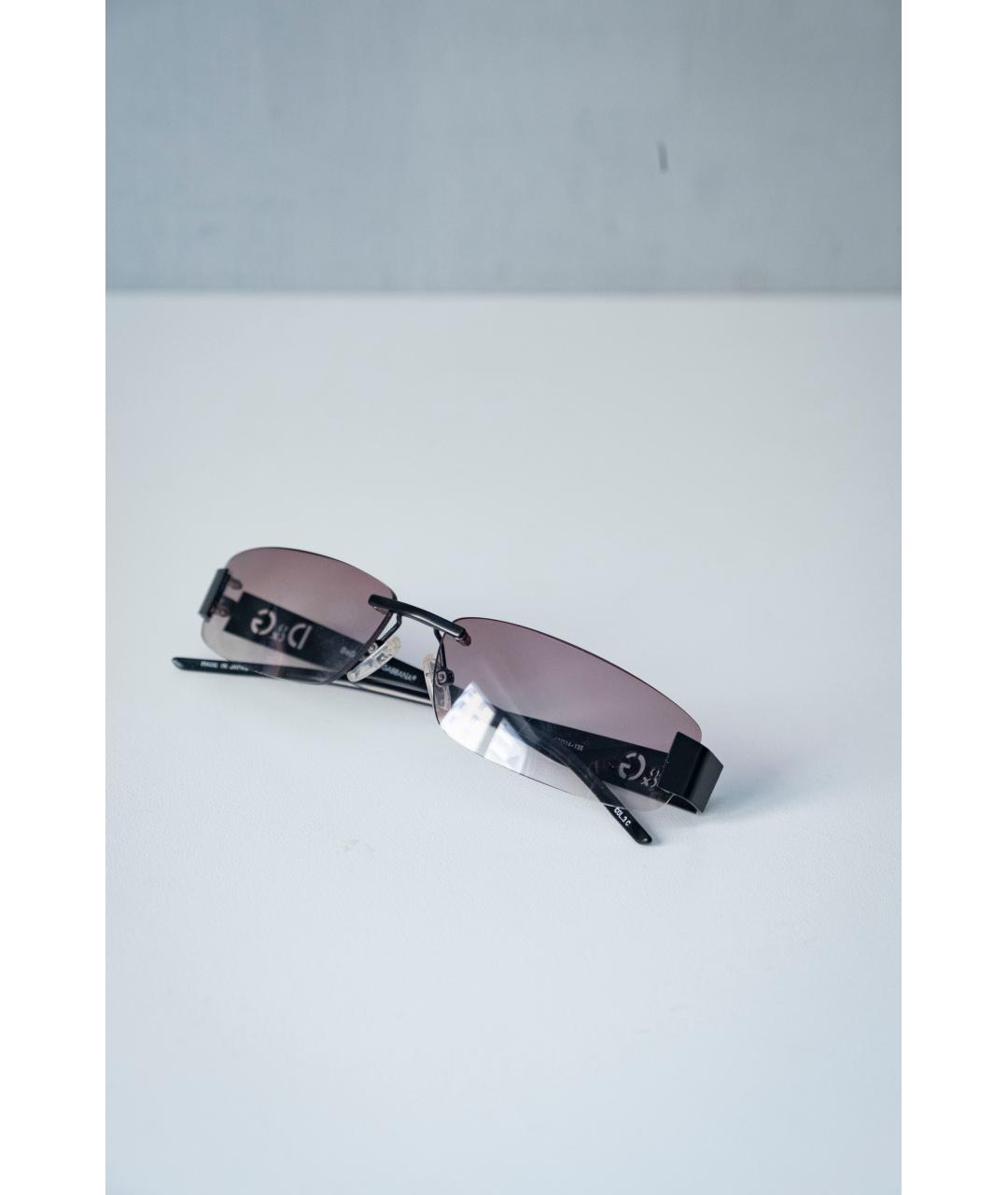 DOLCE&GABBANA Черные металлические солнцезащитные очки, фото 9