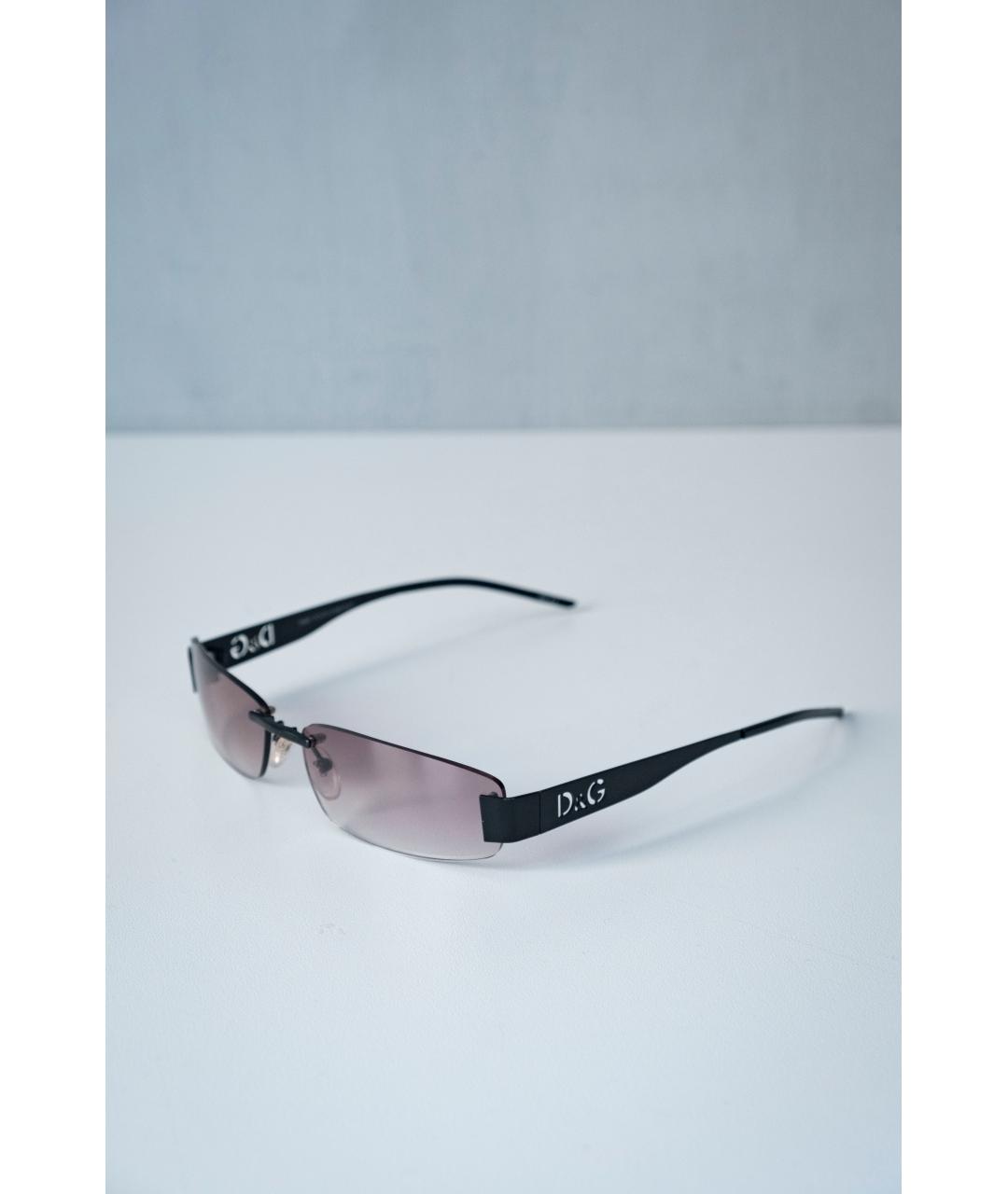 DOLCE&GABBANA Черные металлические солнцезащитные очки, фото 2
