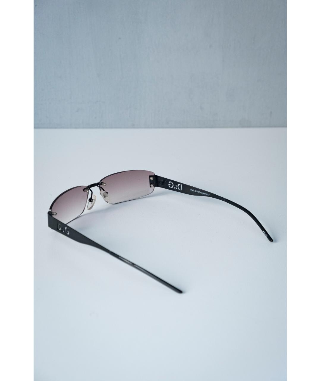 DOLCE&GABBANA Черные металлические солнцезащитные очки, фото 4