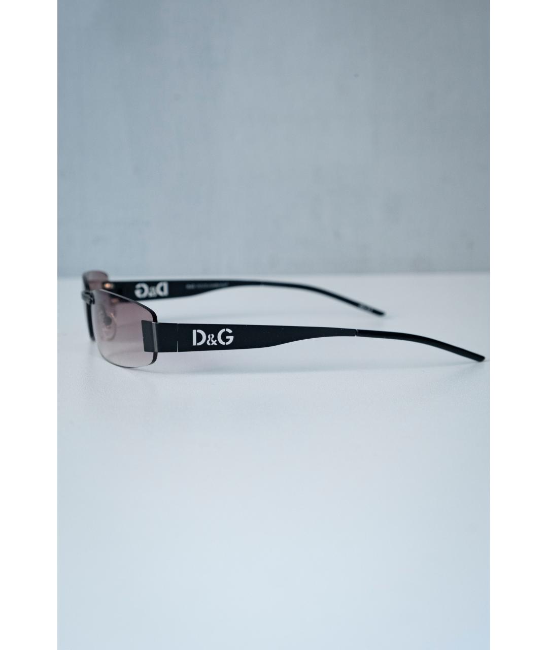 DOLCE&GABBANA Черные металлические солнцезащитные очки, фото 3