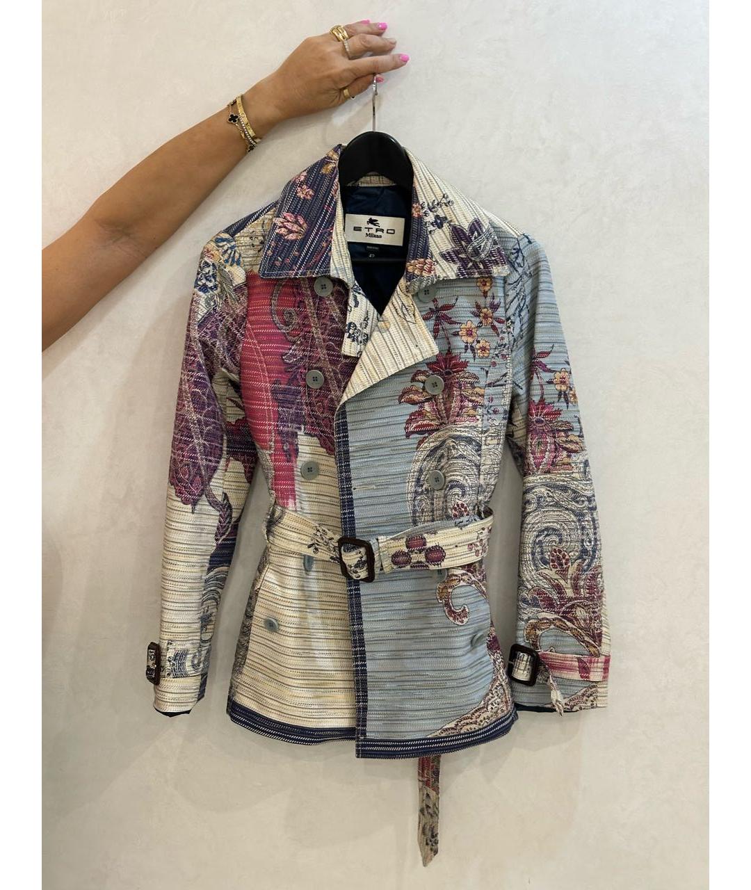 ETRO Голубой хлопковый жакет/пиджак, фото 7
