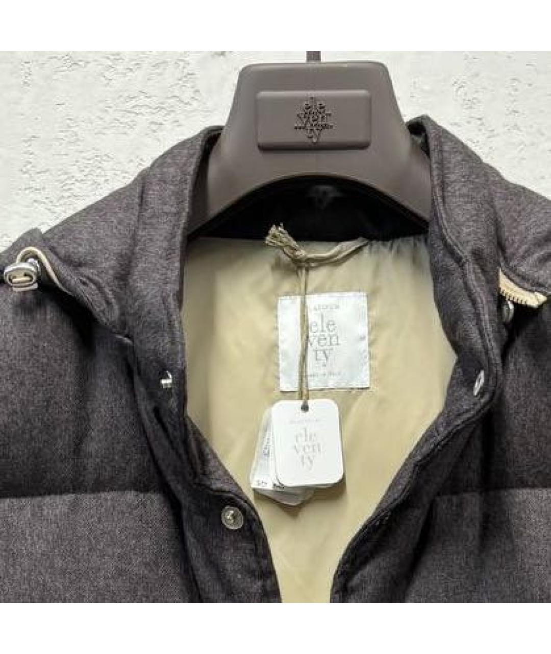 ELEVENTY Коричневый кашемировый жилет, фото 3