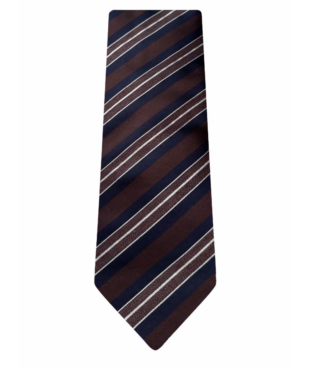 BRIONI Коричневый шелковый галстук, фото 1