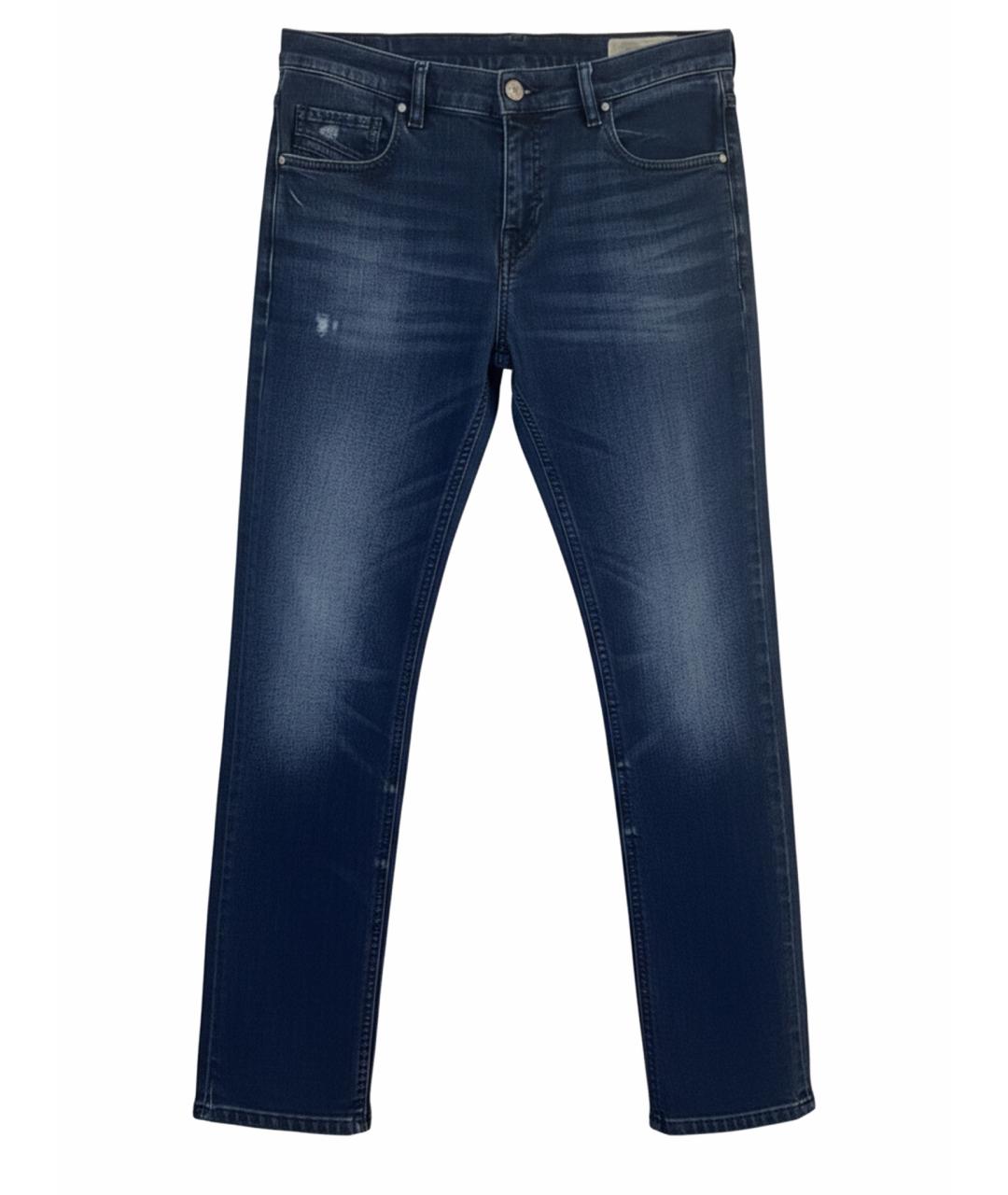 DIESEL Темно-синие хлопко-эластановые джинсы слим, фото 1