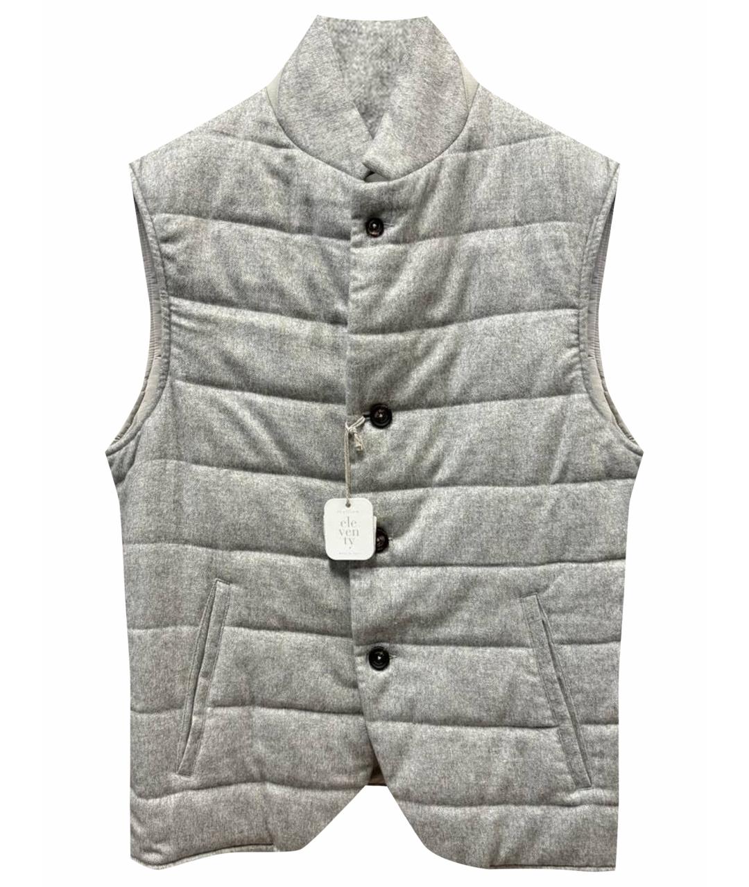 ELEVENTY Серый кашемировый жилет, фото 1