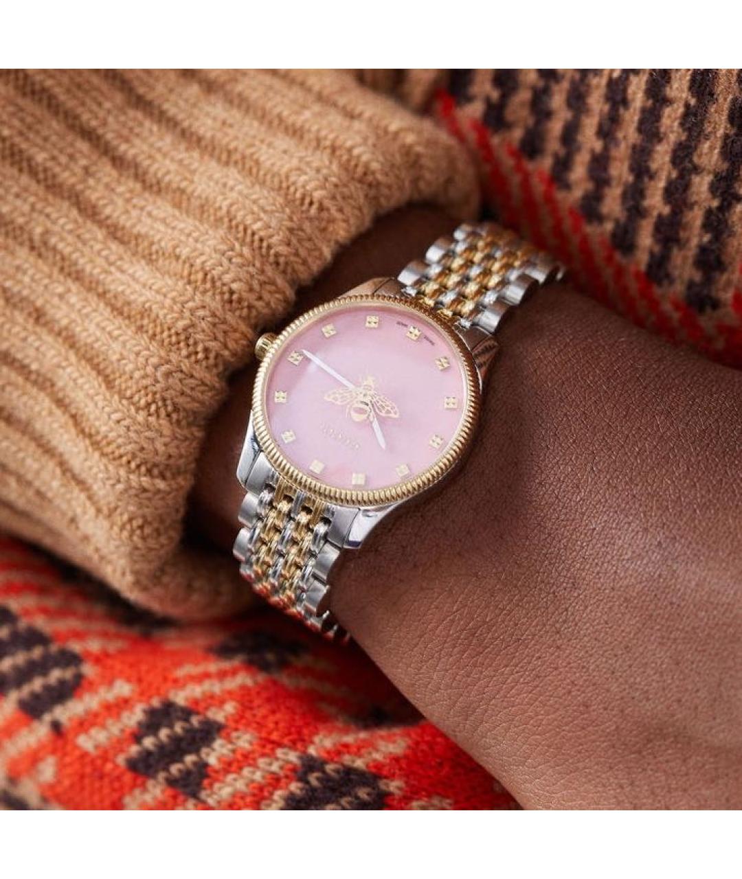 GUCCI Серебряные металлические часы, фото 5