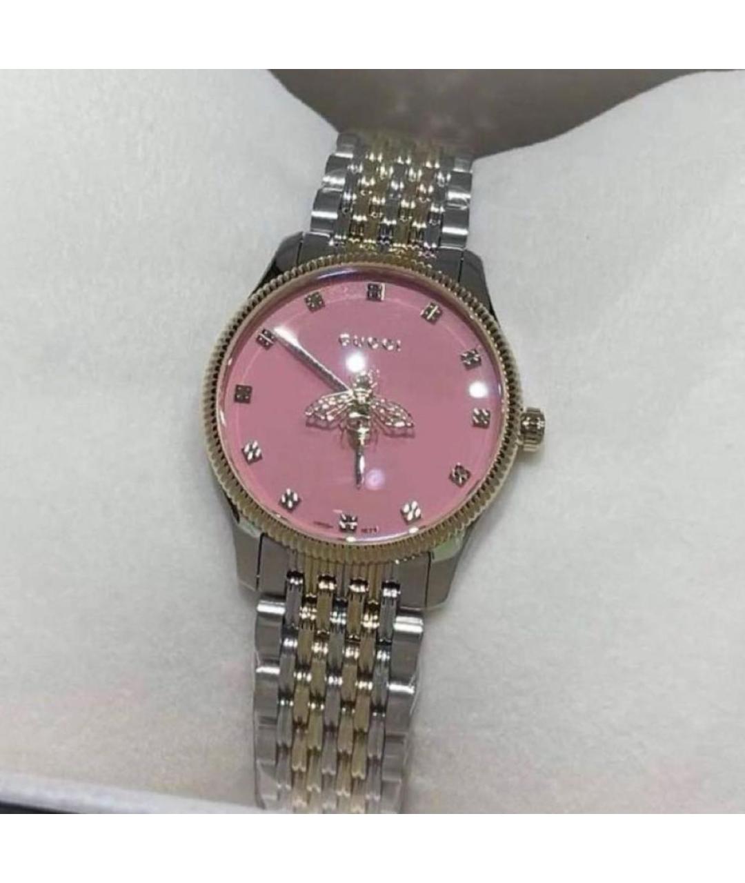 GUCCI Серебряные металлические часы, фото 3