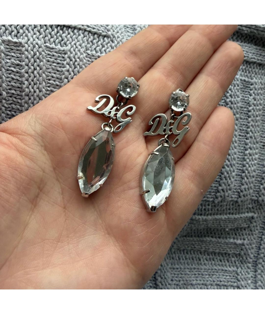 DOLCE&GABBANA Серебряные металлические серьги, фото 6