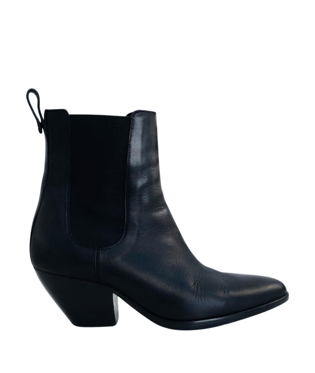 SANDRO Черные кожаные ботильоны, фото 1