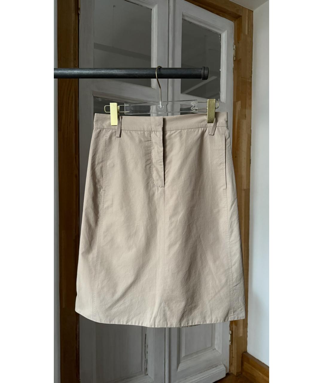 BOTTEGA VENETA Бежевая юбка миди, фото 5
