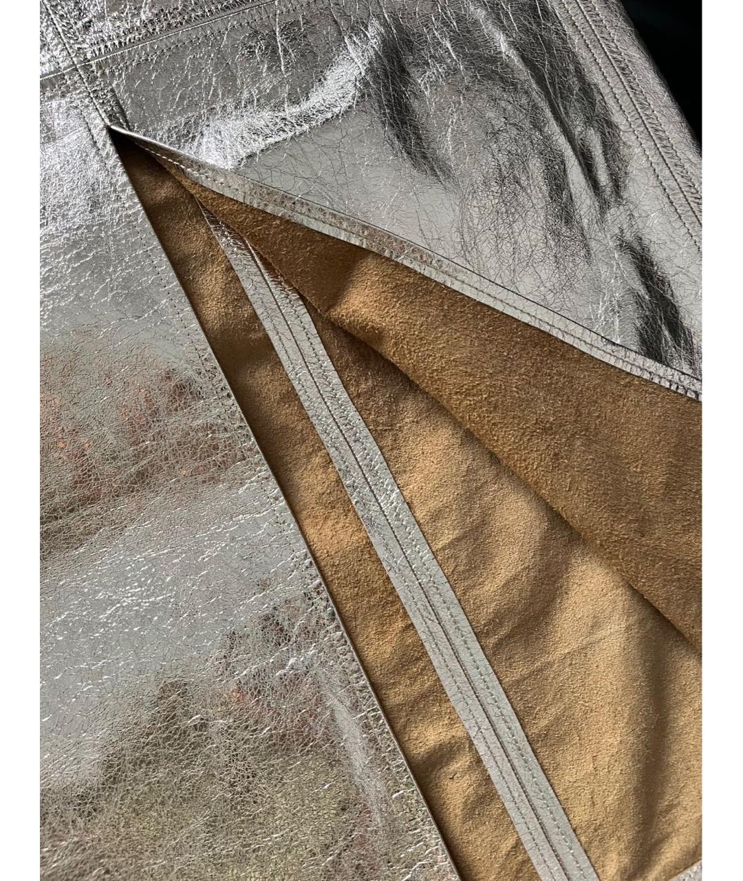 JOHANNA ORTIZ Золотая кожаная юбка миди, фото 7