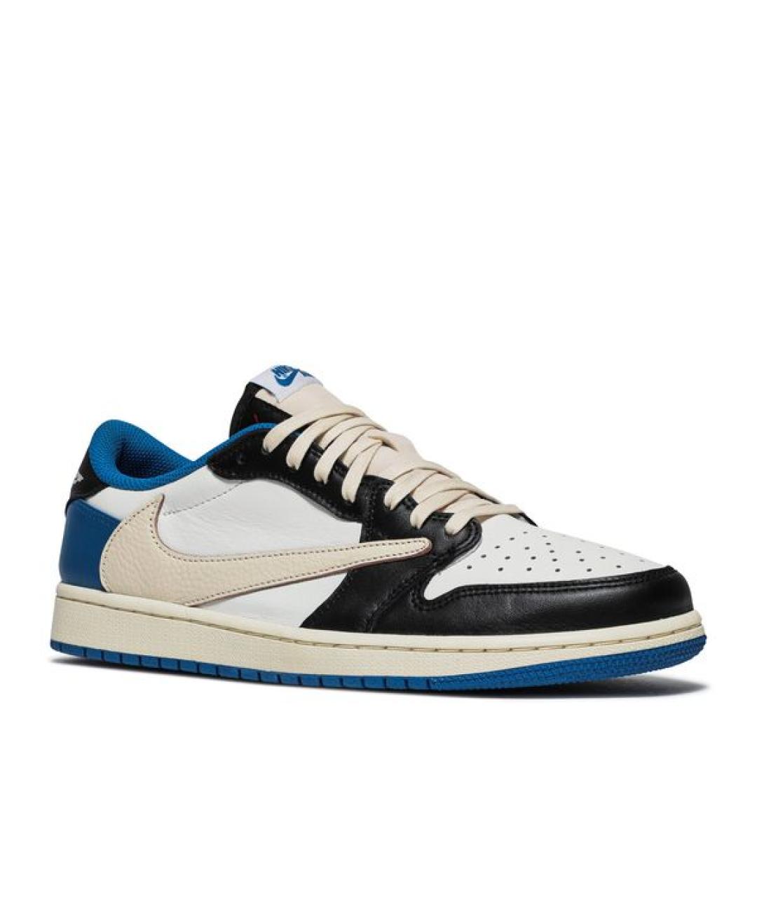 JORDAN Белые кожаные низкие кроссовки / кеды, фото 2