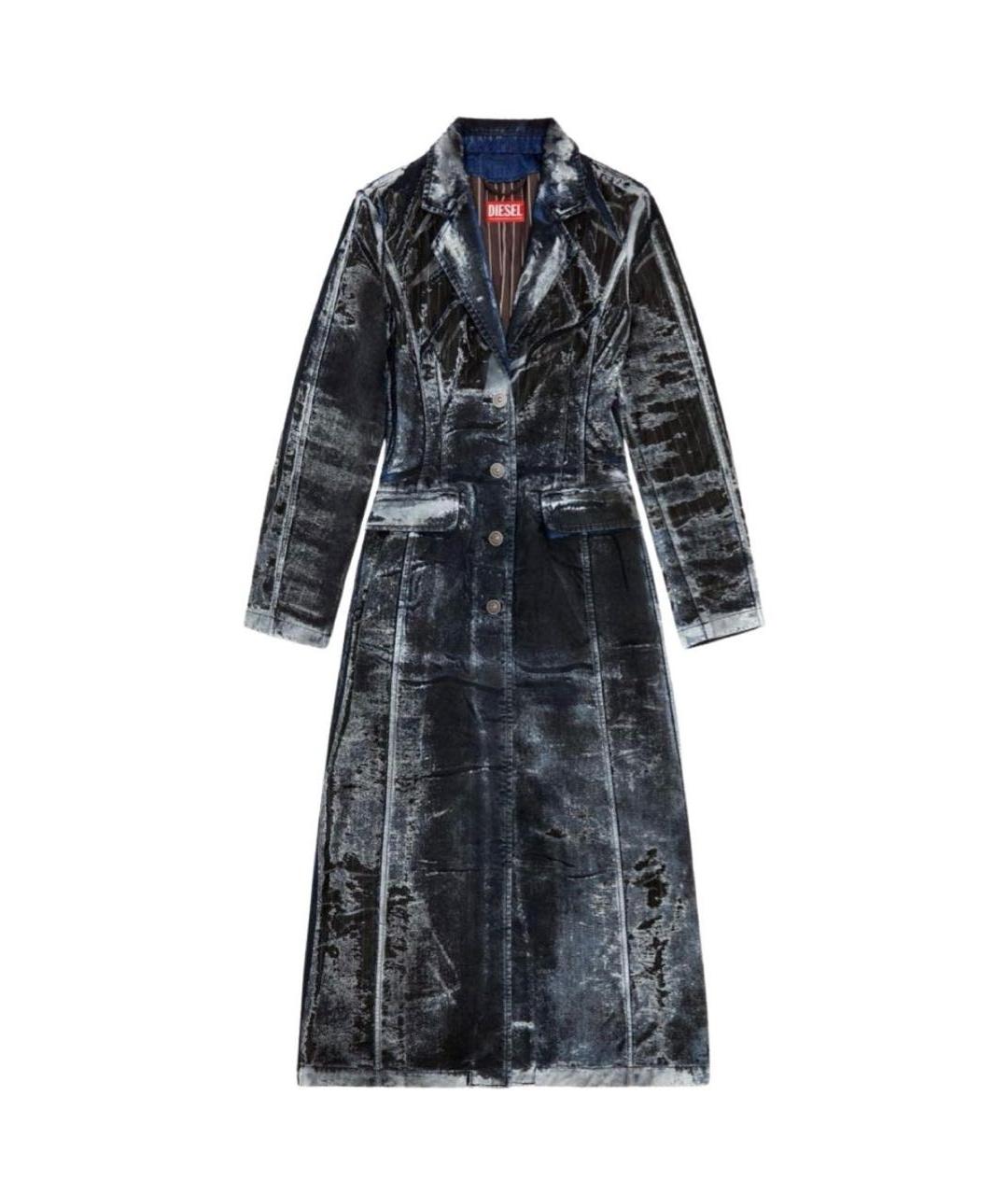 DIESEL Синий хлопковый тренч/плащ, фото 7