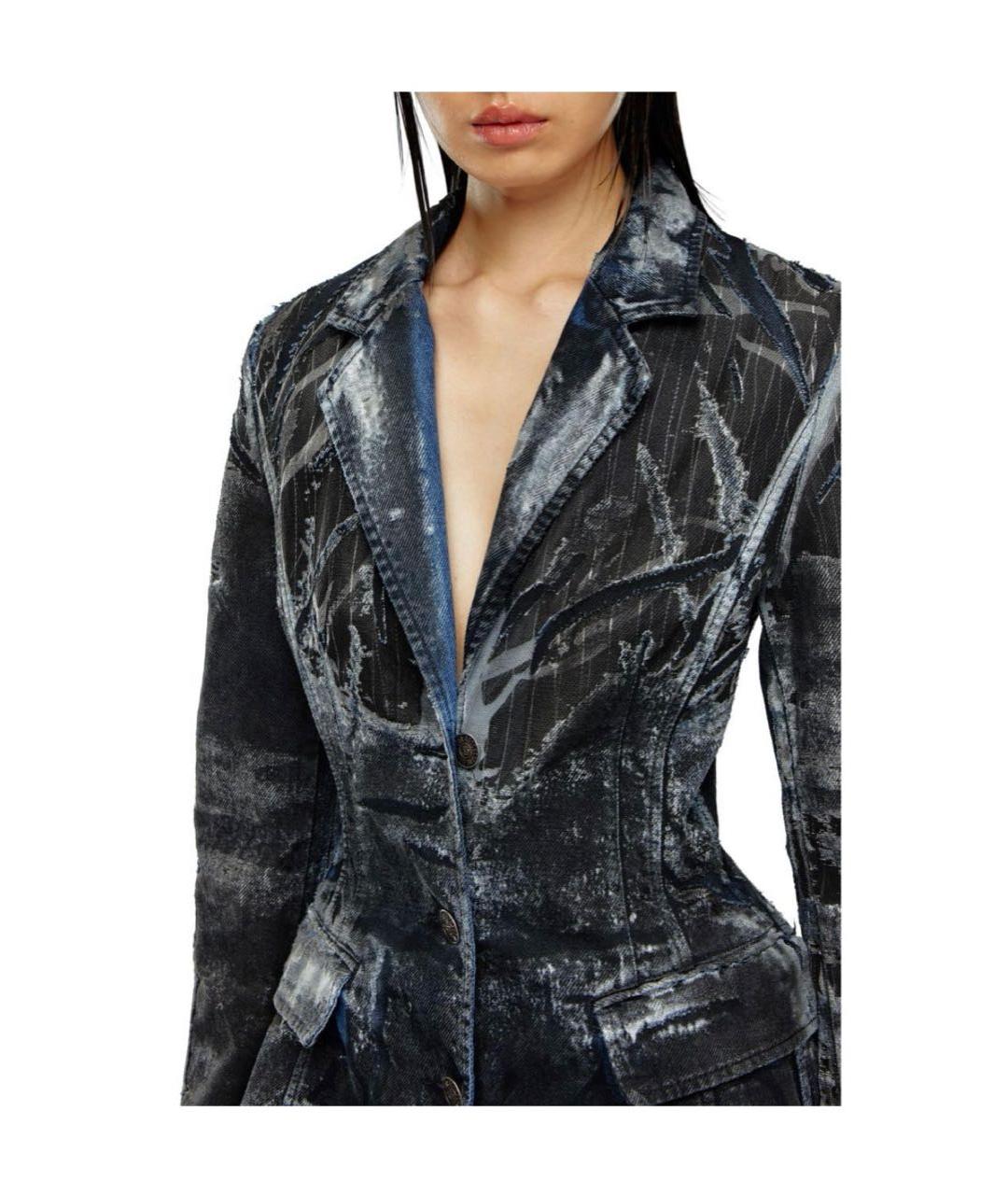 DIESEL Синий хлопковый тренч/плащ, фото 4