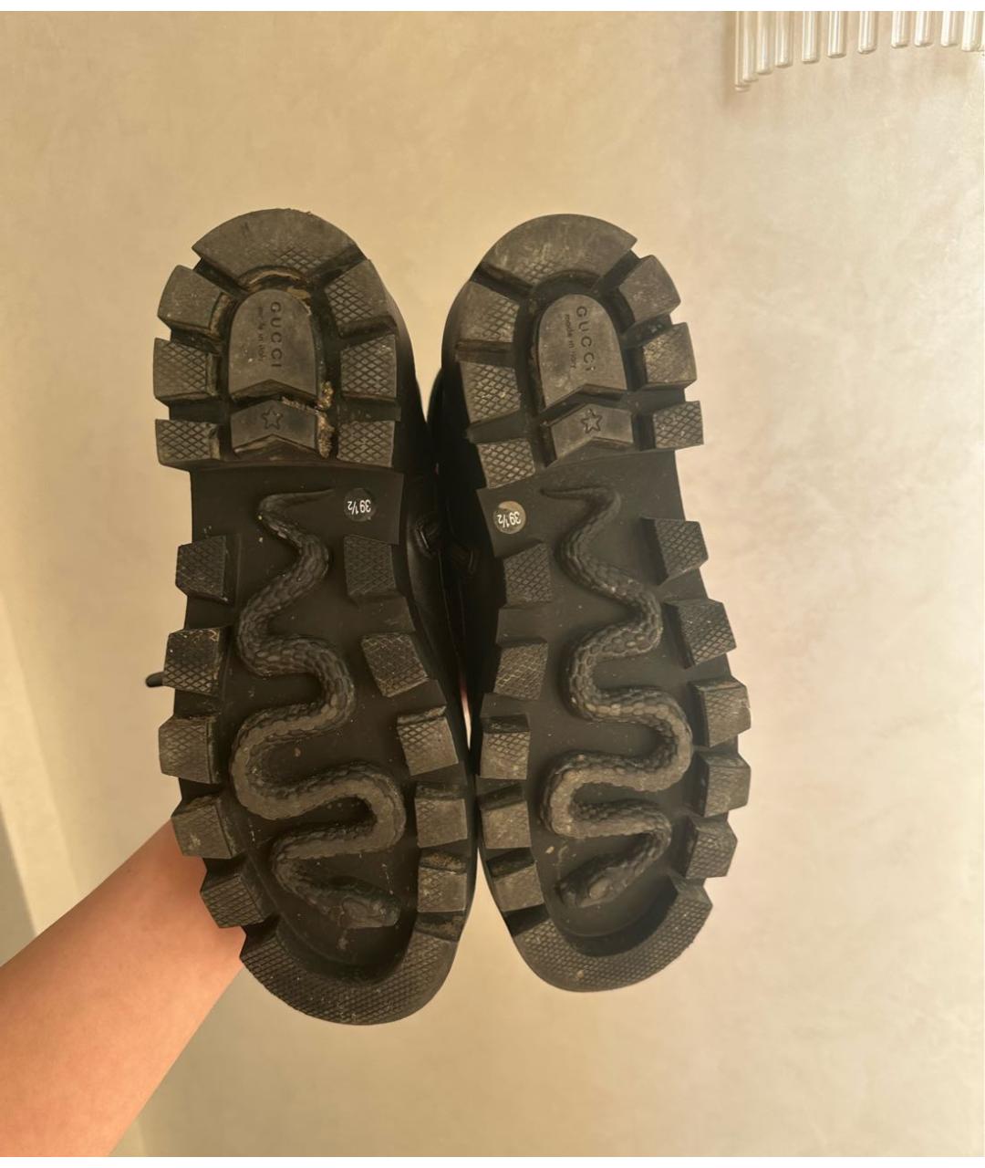 GUCCI Черные ботинки из искусственной кожи, фото 6