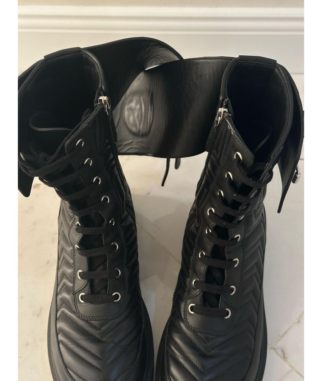 GUCCI Черные ботинки из искусственной кожи, фото 5