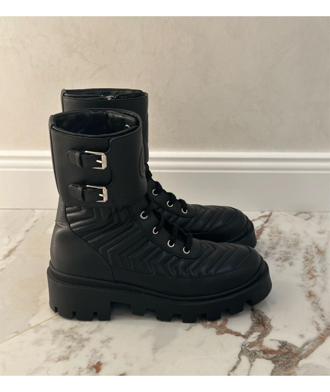 GUCCI Черные ботинки из искусственной кожи, фото 7