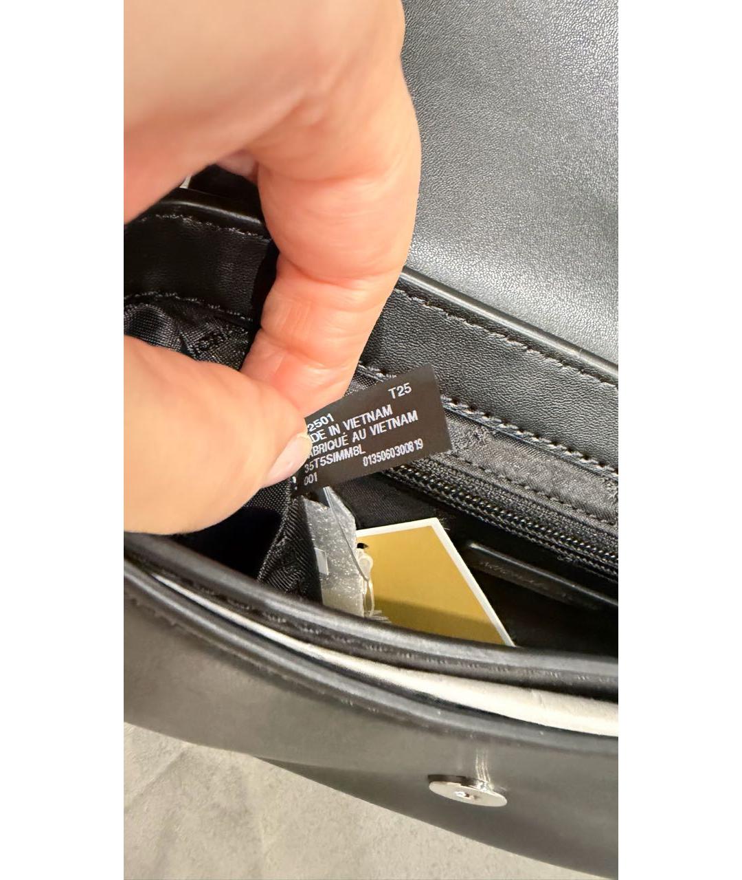 MICHAEL KORS Черная кожаная сумка через плечо, фото 5